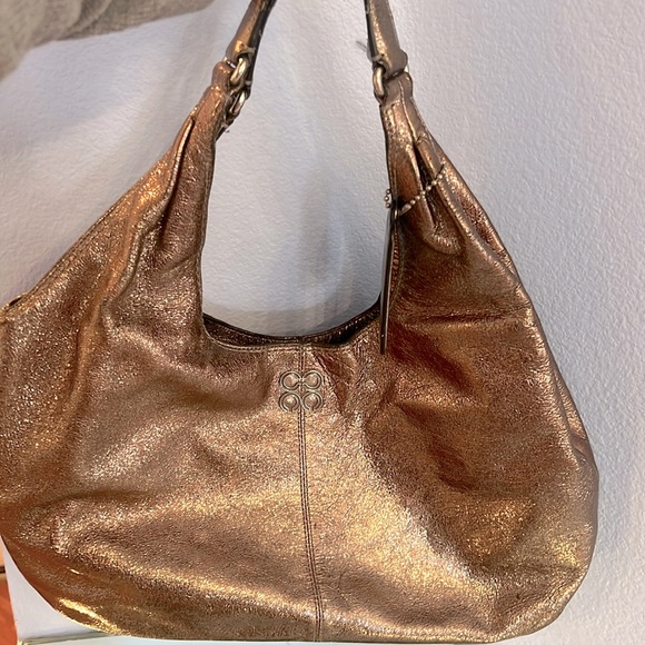 Coach Handbags - Authentic metallic Coach shoulder bag- well loved but still has some life left